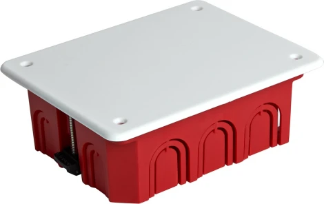 Коробка монтажная для полых стен с пластиковыми зажимами и крышкой Stekker 49008