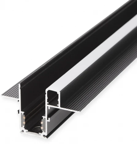 Шинопровод под гипсокартон магнитный Elektrostandard Slim Magnetic встраиваемый с местом под светодиодную ленту чёрный 2м 85132/00 (48V)