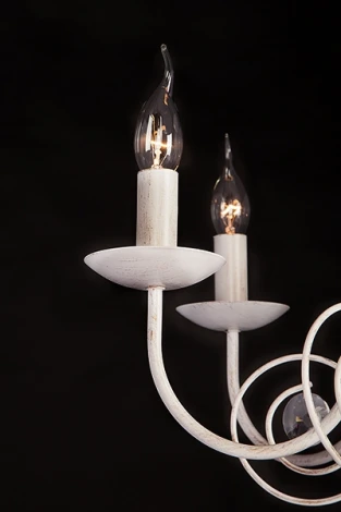 Подвесная люстра Eurosvet Tomas 60018/6 белый с золотом (220V, на цепи, подсвечник, свеча)