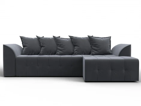 Диван угловой Лига-113 угол правый (ДСП,Велюр/Серый) Лига Диванов 136724