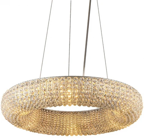 Подвесной светильник L'Arte Luce Crystal Halo L27806.32 silver (220V, хрусталь, на тросе, кольцо)