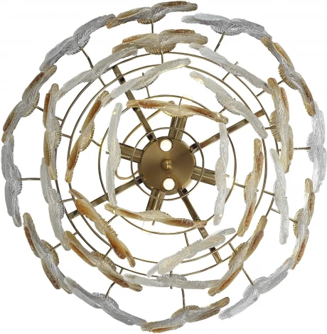 Подвесная люстра ST Luce Tender SL6240.203.06 золотистый/Прозрачный, январный E14 6*60W (220V, на цепи, цветы)