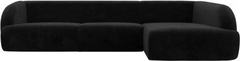 Диван угловой Лига-041 правый угол (Черный/Велюр) Лига Диванов арт.122191