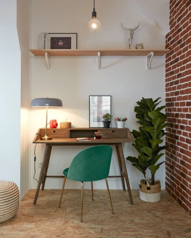 Обеденный стул La Forma (ex Julia Grup) Ivonne (Золотой,Зеленый/ Сталь,Фанера,Пена,Металл)