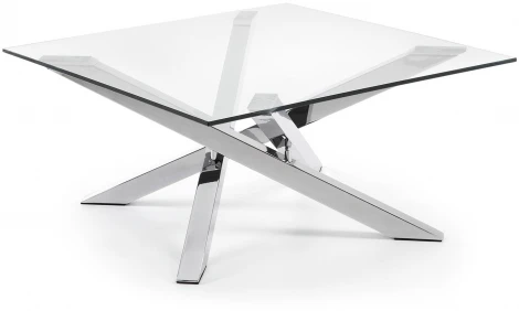 Журнальный стол La Forma (ex Julia Grup) Kamido (Серебряный,Хром,Прозрачный/ Металл,Сталь,Стекло)