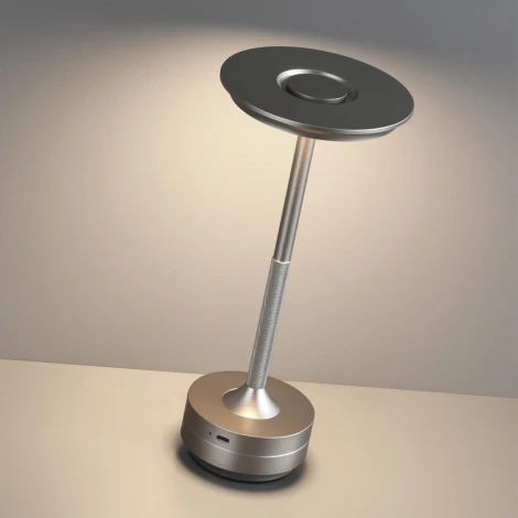Настольная лампа с аккумулятором 5035/6TL никель/металл/акрил LED 6W 3000K-5700K 300Лм Odeon Light Tet-A-Tet (12V, диммер, сенсорный выключатель, круглые)
