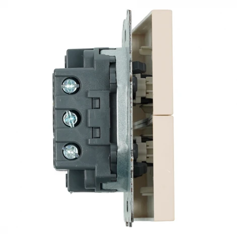 Переключатель двухклавишный (кашемир, soft touch) Stekker Эмили 49895