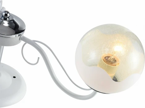 Потолочная люстра на штанге Reluce 01326-0.3-03 WH+CR (220V, шар)