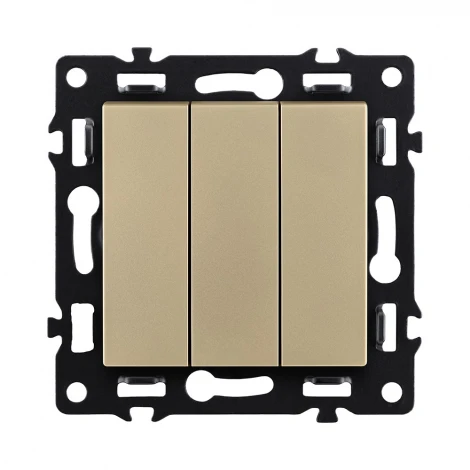 Выключатель трехклавишный (золотой) Kollinger Asthetik AS-710GD