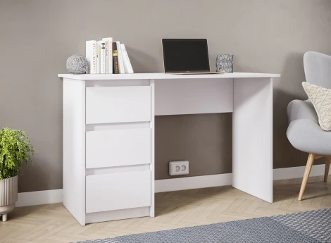 Компьютерный стол Woodville Идена СТП06-1200 120х55х77 ЛДСП белое / ЛДСП белое