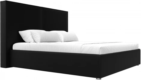 Кровать интерьерная Аура 180 (Черный/Экокожа) Лига Диванов арт.120549