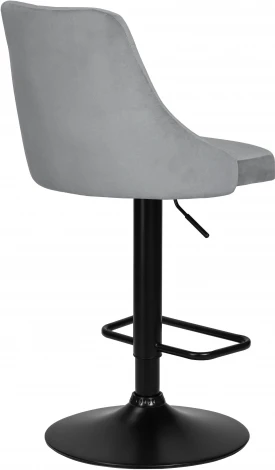 Стул барный DOBRIN JOSEPH BLACK (серый велюр (MJ9-75)) 5021_BlackBase-LM BLACK, цвет сиденья серый (MJ9-75), основания черный