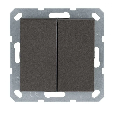 Выключатель двухклавишный (мокко) Jasmart G-Classic G3023Z