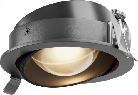 Встраиваемый светильник 12Вт 3000К Maytoni Lens DL105-12W3K-B (LED, 220V, круглые, IP44)