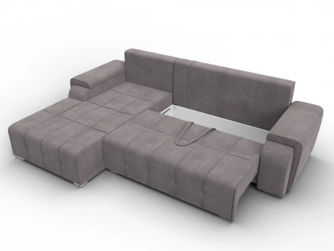 Диван угловой Лига-121 левый угол (ДСП,Брус,Велюр/Бежевый) Лига Диванов 137351L