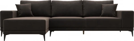 Диван угловой Льюес левый (Коричневый/Велюр) Лига Диванов арт.122399L