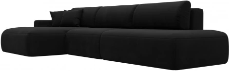 Диван угловой Лига-036 НПБ Модерн Лонг левый угол (Черный/Микровельвет) Лига Диванов арт.121416L