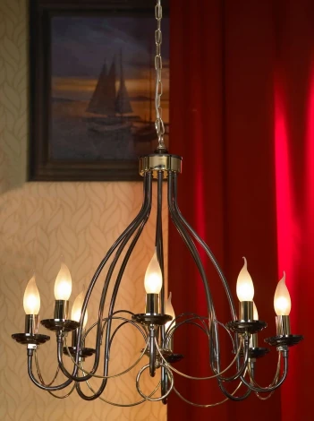 Подвесная люстра Lussole Todi LSA-4613-08 (220V, на цепи, подсвечник, свеча, IP21)
