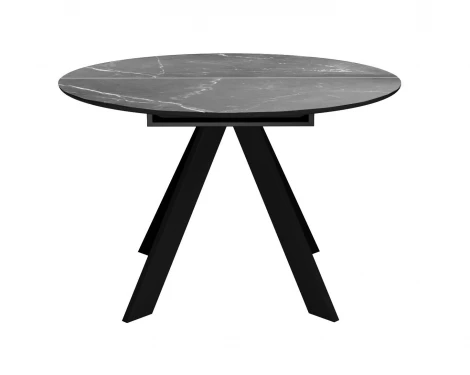 Стол DikLine SKC90 d900 Керамика Серый мрамор/подстолье черное/опоры черные арт.00-00073781