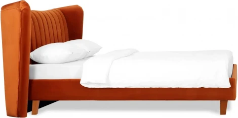 Кровать Queen II Agata L ОГОГО (арт.574971), (Ткань/Оранжевый)