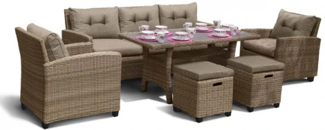 Комплект плетеной мебели AFM-310B Beige (Искусственный ротанг/Бежевый) Afina