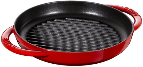 Сковорода-гриль круглая с 2 ручками, 22 см, вишневая 12012206 Staub