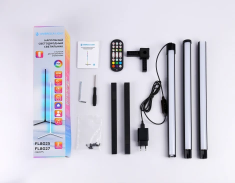 Угловой торшер светодиодный с пультом управления RGB Ambrella Comfort FL8022 (220V, выключатель)