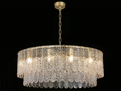 Подвесная люстра Newport 8370 8370/80 C brass (220V, на цепи, круглые)