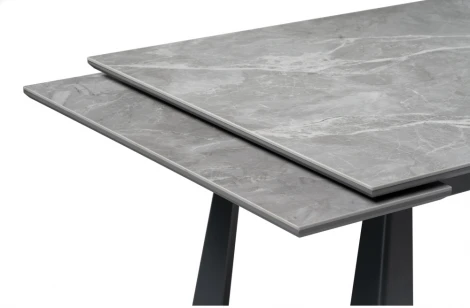 Керамический стол Woodville Бэйнбрук 120х80х76 серый мрамор / графит 530825