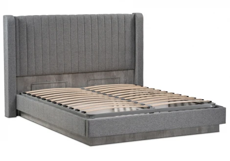 Кровать Tulip 160х200 с ПМ метрополитан грей / белая матовая 406291