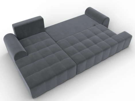 Диван угловой Лига-080 угол левый (ДСП/Пластик/Велюр/Серый) Лига Диванов 134748L