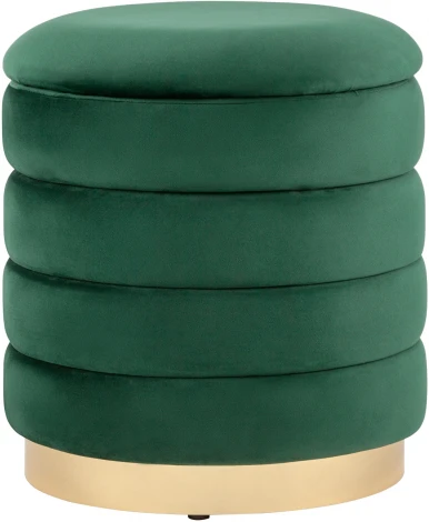 Пуф Франсис с ящиком велюр зелёный УТ000035900