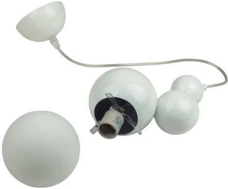 Подвесной светельник Lumion Blasen 6565/1A белый/белый матовый/металл/стекло E27 1*40W 220V (на проводе, шарики)