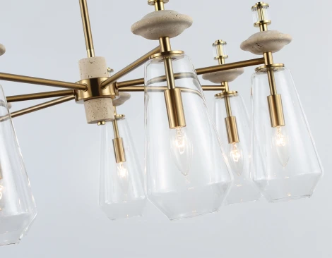 Потолочная люстра на штанге с травертином Ambrella Ceramo Modern LH53306