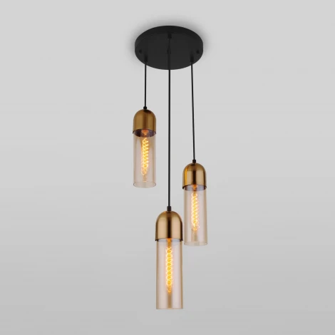 Подвесной светильник Eurosvet Airon 50180/3 янтарный (220V, на проводе)