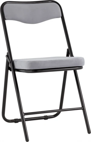 Складной стул Джонни велюр серый каркас черный матовый Stool Group (арт.УТ000038735)