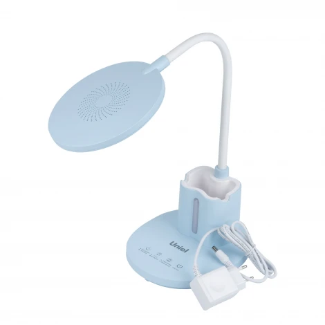 Настольная лампа с подставкой под телефон и канцелярские принадлежности для школьников Uniel ULM ULM-D150 15W/3000-6500K/DIM BLUE