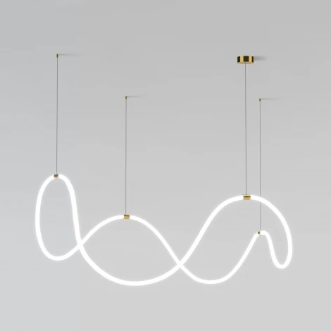 Подвесной светильник с гибким неоном Eurosvet Full light 90288/1 латунь (регулировка яркости, LED, 220V, пульт управления, на тросе)