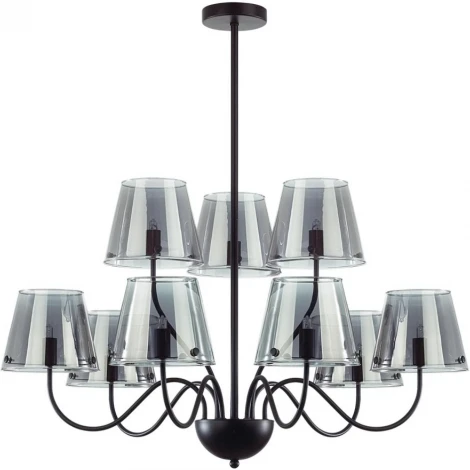 Потолочная люстра ярусная на штанге Lumion Smoky 6570/9C черный/дымчатый/металл/стекло G9 9*20W 220V