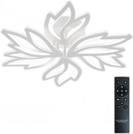 Потолочная люстра светодиодная с пультом ДУ 120W, белый, LED Natali Kovaltseva Rif LED LAMPS 81118/5C (регулировка яркости, 220V)