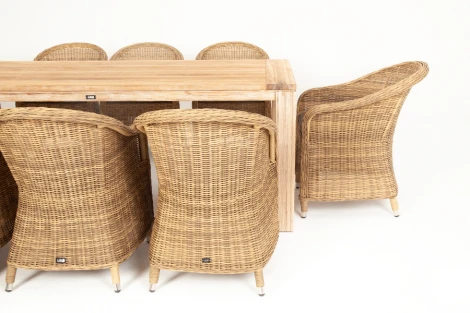 Обеденная группа садовая, цвет соломенный 4SIS Арбаро С ARBC8T-9-SET