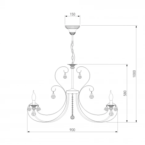 Подвесная люстра с хрустальным декором Eurosvet Alda 3305/12
