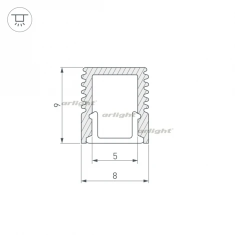 Профиль SL-MINI-8-2000 ANOD (Алюминий) 019322 Arlight SL-MINI