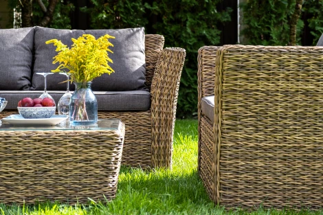 Журнальный столик из искусственного ротанга (гиацинт), цвет соломенный 4SIS Капучино YH-S4133W-TW