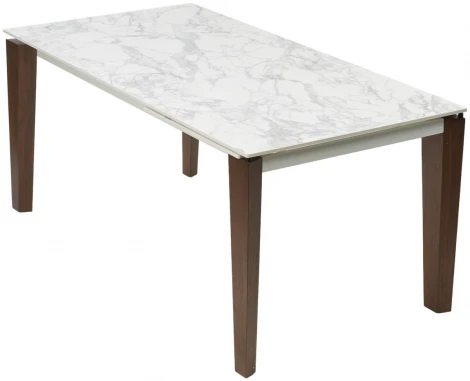 Стол ЭЗМИР (ESMIR) 160 цвет АРАБЕСКАТО (MATTE ARABESCATO SOLID CERAMIC) / ОРЕХ, ®DISAUR M-City 64389