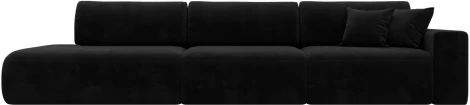 Диван прямой Лига-036 НПБ Модерн Лонг подлокотник справа (Черный/Велюр) Лига Диванов арт.121363
