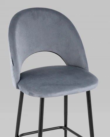 Стул полубарный Stool Group Меган велюр серый УТ000025283