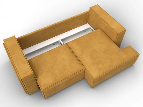 Диван угловой Лига-061 угол правый (ДСП,Брус,Фанера,Велюр/Желтый) Лига Диванов 131144