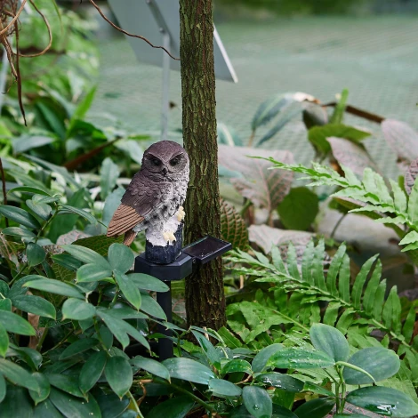 Садовый светильник на солнечной батарее «Филин». 1 светодиод, 1*АA Ni-Mh аккумулятор в/к. IP44 Uniel USL-S-829/PM290 BROWN OWL