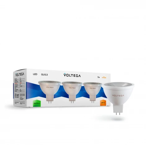 Лампочка светодиодная белая полусфера GU5.3 7W Voltega Sofit GU5.3 Lens 7178